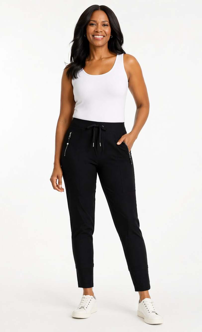 Chicos Zenergy Seam Detail Stretch Pants Black Size Medium Chicos Size 1 New